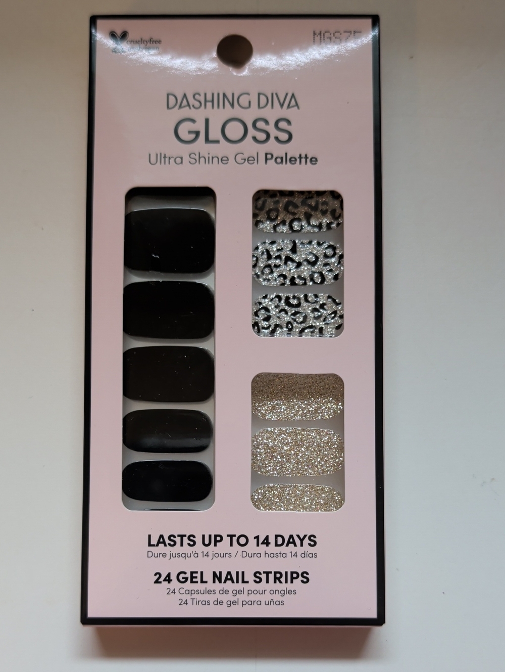 Dashing Diva Gloss Ultra Shine Gel Press-On Nails in Black & Gold